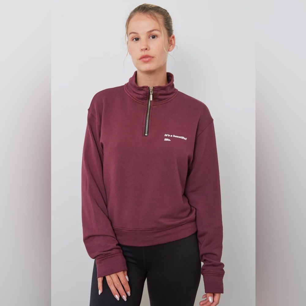 NWT good hYOUman It's a Beautiful Life Sweatshirt - Burgundy - XS